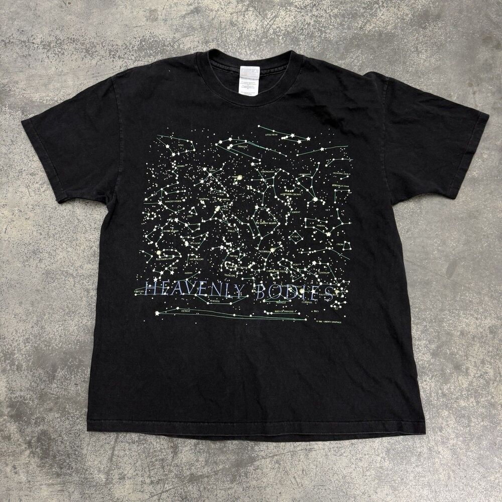 Vtg 90’s Liberty Graphics Heavenly Bodies Glow In The Dark Sky Stars T-shirt XL